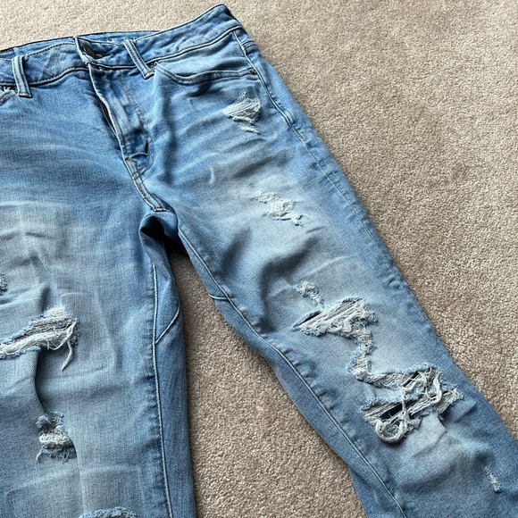 American Eagle Men’s Lightwash Distressed Slim Airflex Jeans Size 32 x 32 - Picture 7 of 8